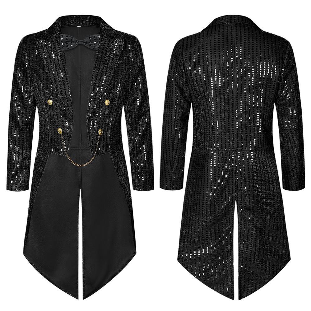 Sparkly Irish Green Sequin Tailcoat Jacket for Saint Patrick's Day
