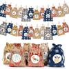 24pcs Christmas Arrival Countdown Drawstring Bag 24 Digital Linen Drawstring Bag Candy Drawstring Gift Bag