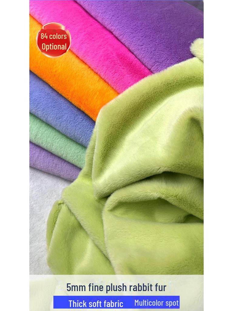 Material Pluș Iepure Rex Imitație 5mm - Opțiuni Multicolor pentru Jucării, Îmbrăcăminte, Perne