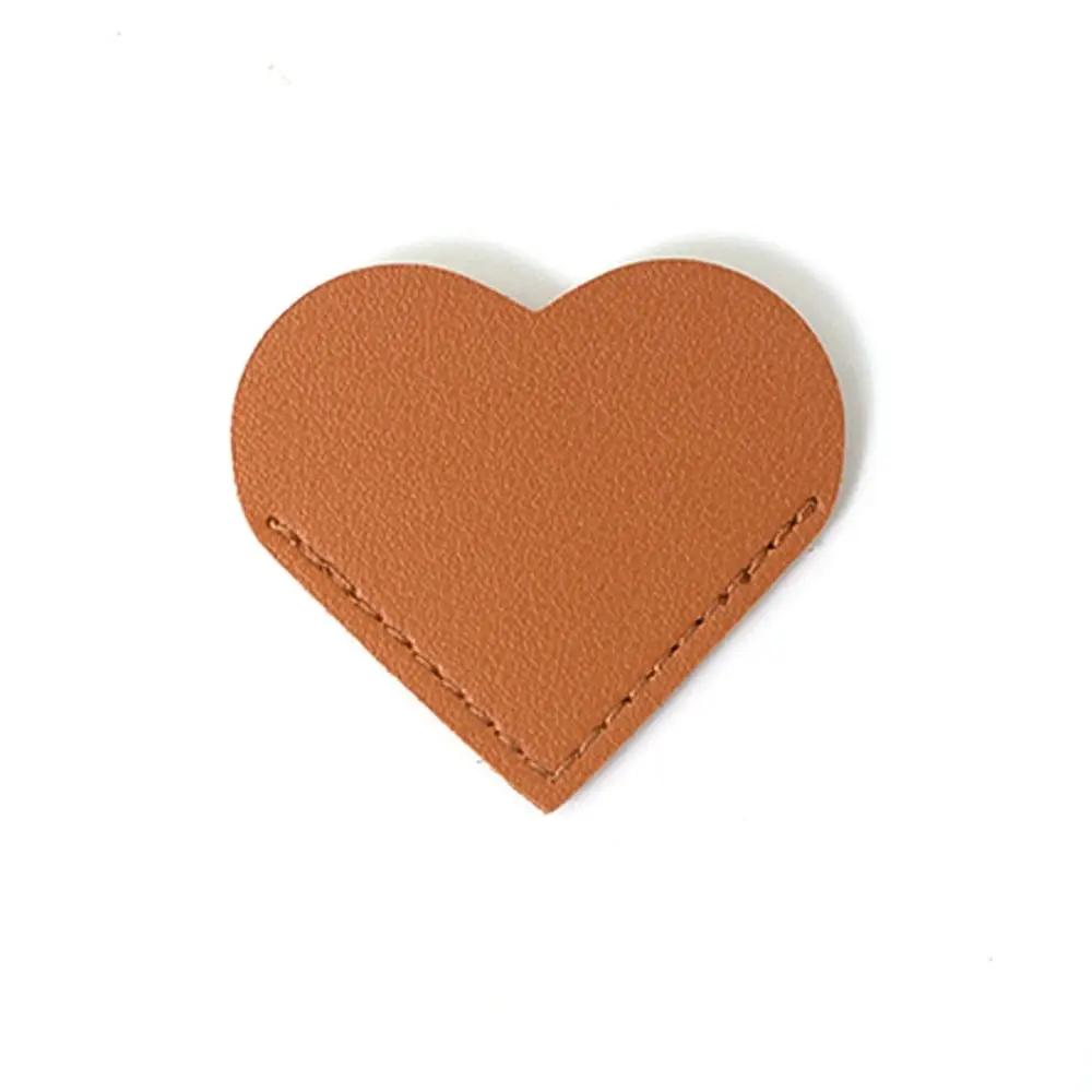Mini Heart-shaped Corner Page Marker Vintage Handmade Leather Bookmark Creative Durable Book Page Marker Students
