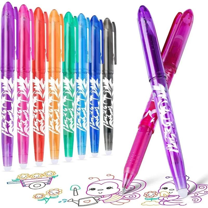 8/12 Piece Collection Multi-color Erasable Gel Pen 05mm Kawaii Pens Writing Creative Drawing Tools Office School Supply Stationery