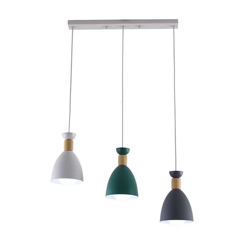 Nordic Modern Minimalist Macaron Pendant Light - Three-Head Design for Restaurant or Bar Counter