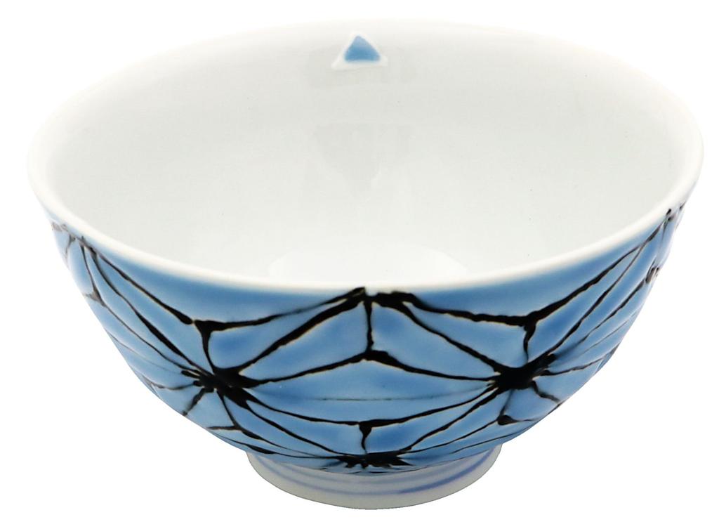 Hasami Ware Daishingama Colorful Hemp Leaf Rice Bowls (Pair) (Gift Boxed)