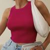 Knitted Vest Women Summer Solid Colour Slim Threaded Inner Tops Short Y2K Vests