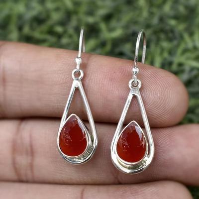 Carnelian Gemstone Earrings 925 Silver Handmade Earring Drop & Dangle Earring Silver Jewelry Gift For Women Valentine Gift - 6.5 Wt Apporx