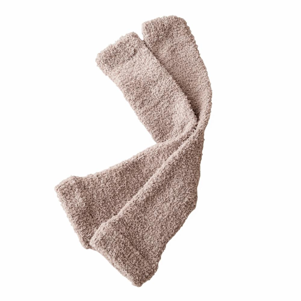 Thicken Warm Long Tube Sock Cover Stripe Foot Warmer Kawaii Coral Fleece Stockings  Autumn