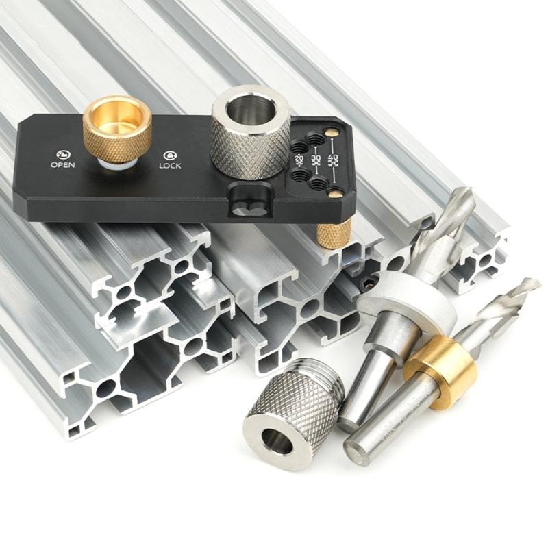 Aluminum Profile Drill Guide Tool Drill Bit For Aluminum Profiles Up To 40mm With Ergonomic Nonslip Handle