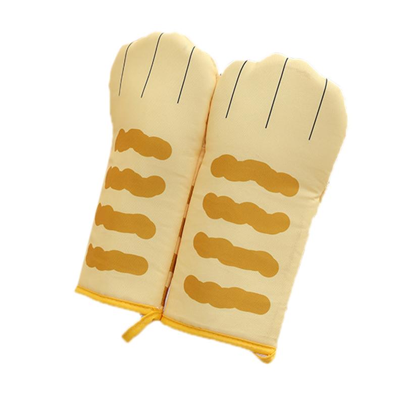 

Oven Mitts Heat Insulated Protective Polyester Kitchen Cook Mittens for Baking Grilling Barbecue жовтий