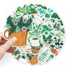 50 Cartoon Green Plants Ins Style Decorative Plants Doodle Hand Tent Suitcase Tablet Car Creative Stickers