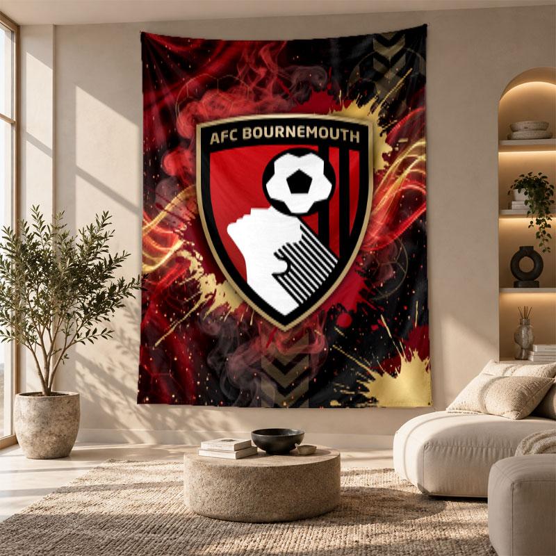 Decorative Tapestry,Bournemouth Football Printed Wall Art, Lightweight Wall Hanging For Bedroom Background