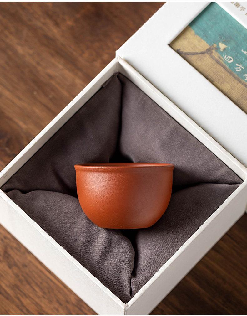 Da Hong Pao Yixing Zisha Master Tea Cup Set: Small Gongfu Tasting Cup with Gift Box for Personal Use