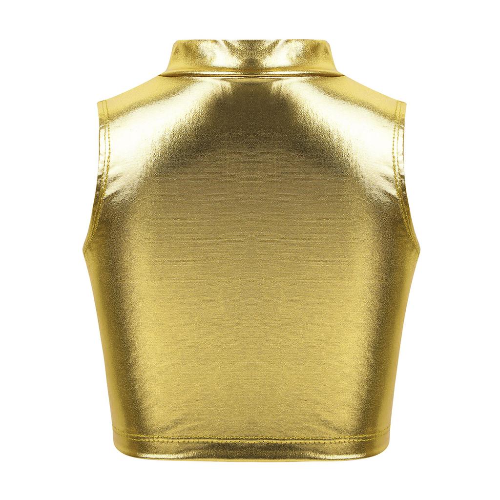 Top cropped de dança brilhante para meninas, camisa esportiva atlética, hip hop, jazz, roupa de dança de rua, fantasia de competição