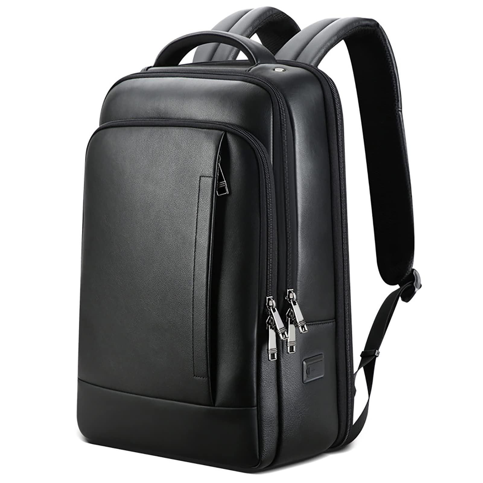 

Ariga Men s Genuine Leather Backpack, Square Design, Fits 17-inch Laptop, A4 Size, Waterproof, Large Capacity, Popular Business Backpack for