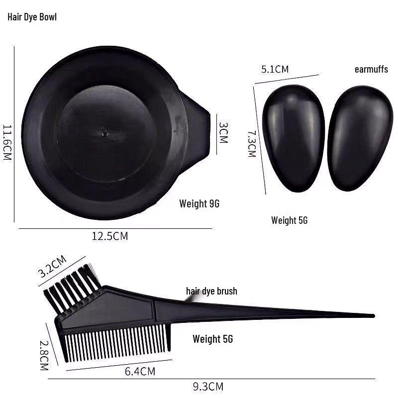 4-Piece Hairdressing Tool Set: Dyeing Bowl & Comb Kit for Home Use