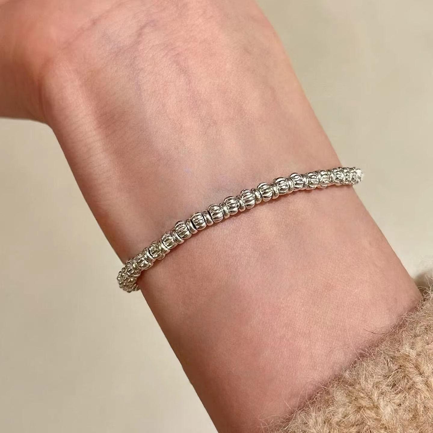 

Brushed layered style bracelet ear of wheat heart-shaped light luxury fashion elegant bracelet original style party jewelry gift