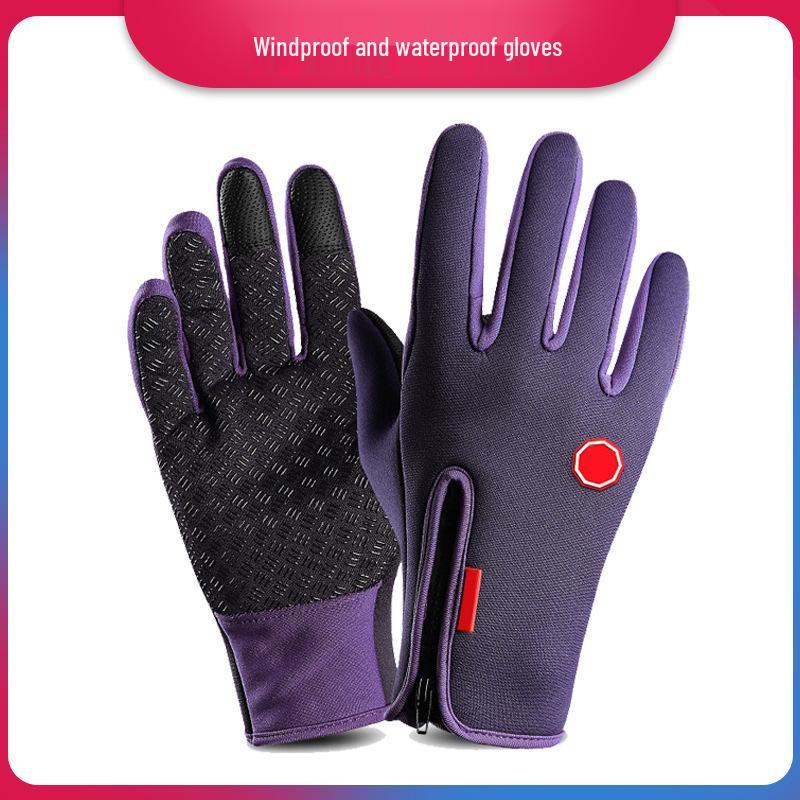 Winter Windproof Touchscreen Cycling & Skiing Gloves - Unisex Full Finger Fleece for Outdoor Sports