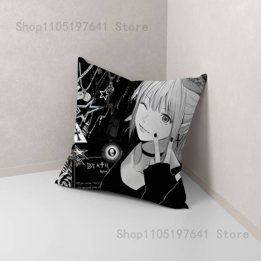 Misa D-Death N-Note Pillow Case For Sofa Decor Car Office Room Printing Cushion Cover Decorations and Protector