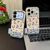 Leather Texture Cat Design Case for Apple iPhone 17 Pro Max/16/15/14/13