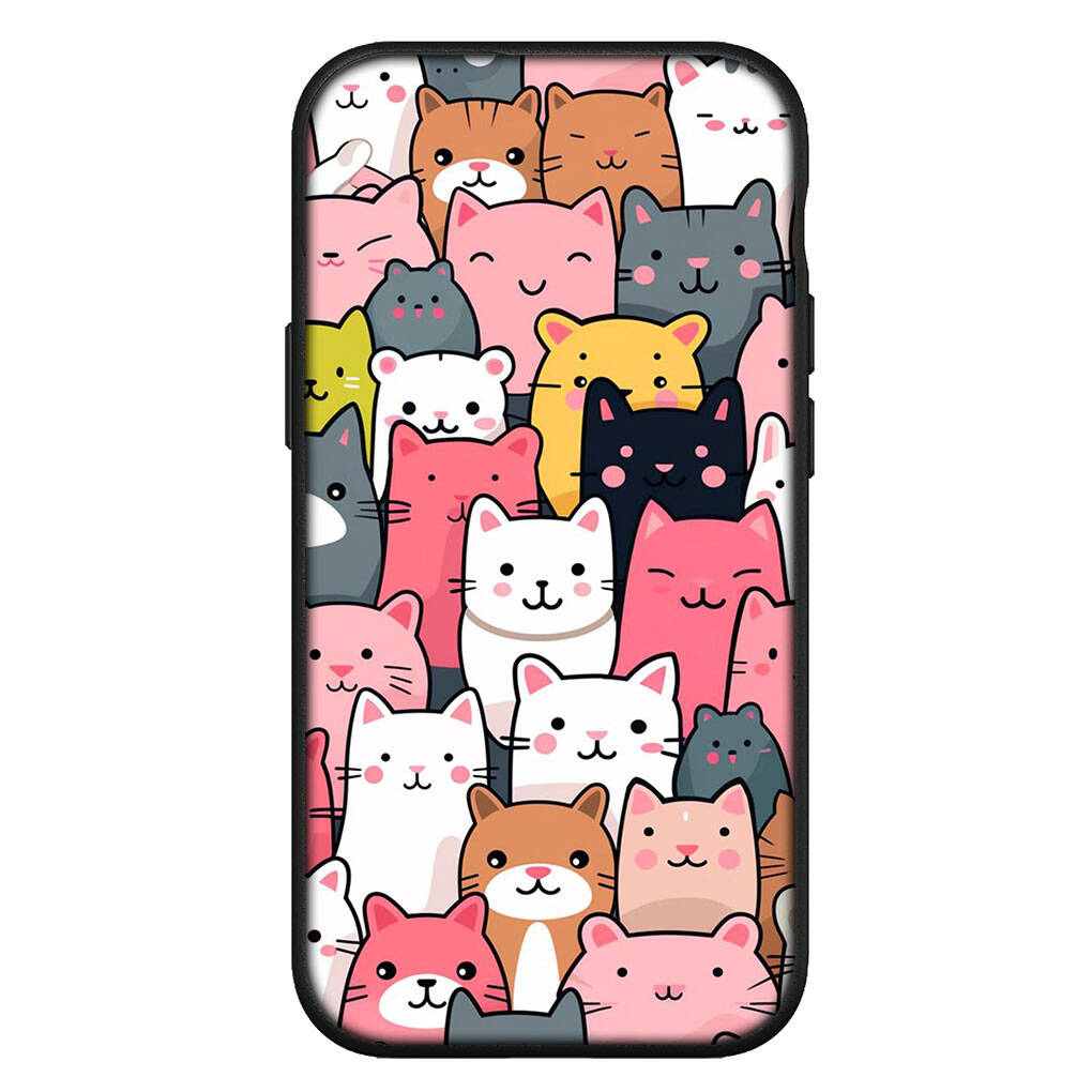 For Motorola Moto Edge 70 60 50 G54 G86 Samsung Galaxy S25 iPhone 17 16 15 Xiaomi Redmi Note 14 13 Pro Max Phone Case Comics Cat Meow Lovely Cartoon