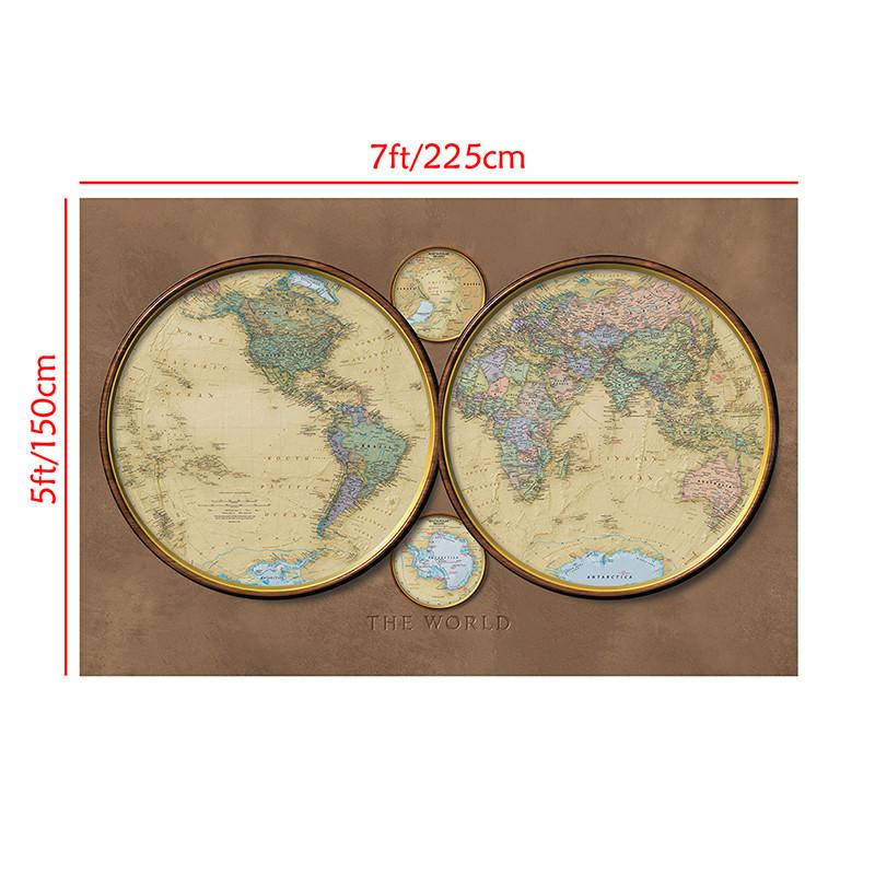 Vintage The World Map Posters and Prints Wall Art Pictures Painting for Office,Home Decoration