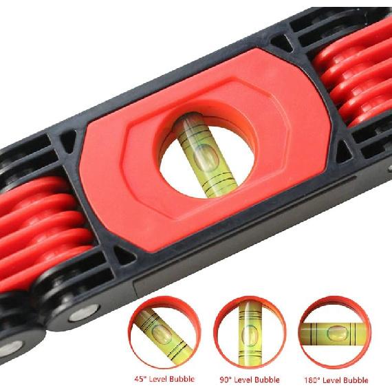 Magnetic Level Meter Foldable Level Ruler Precision Protractor Mini Leveler Angle Finder Construction Woodworking Measure Tool (4 Fold)