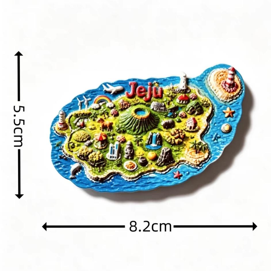 South Korea Seoul Jeju 3D Fridge Magnets Tourism Souvenir Refrigerator Magnets Sticker Home Kitchen Decoration