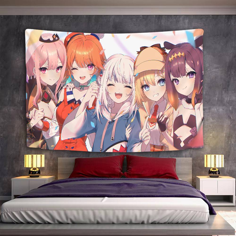 Cute GGawr Gura Tapestry Wall Hanging Tapestry Art Deco Blanket Curtain Hanging At Home Bedroom Living Room Decor