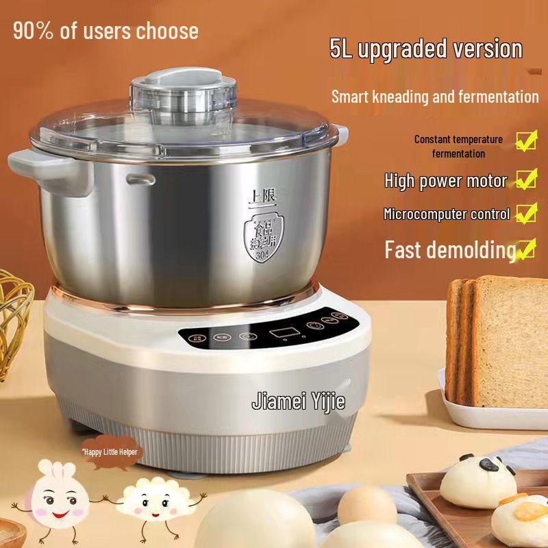 Compact All-In-One Automatic Dough Mixer and Kneader: Electric Multifunctional Machine for Beating, Fermenting, and Proofing