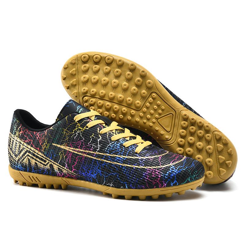 Low-Top Football Shoes Tf Broken Nails Artificial Turf Ag Nails Leather Feet Men And Women Children Teenagers Students Shoes Comfortable And Breathabl