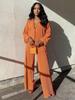 Elegant European & American Women's Solid Color Long Pants Two-Piece Set