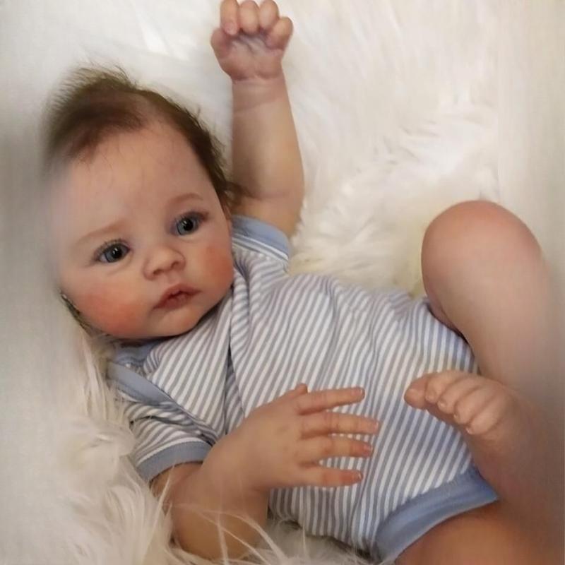 49cm Lifelike Full Vinyl Body Reborn Babies Doll Meadow Realistic 3D Delicate Painting Skin Newborn Doll Cloth Body Rebirth Doll Kid's Birthday Gifts