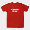 Men Black Print T-shirt Gooner For Life – Inspired Fan Design No-Cut Transfer Paper Print Cotton Tshirt