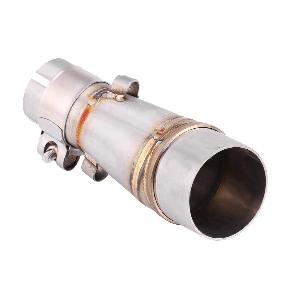 Qiilu 51mm Exhaust Middle Pipe Exhaust Pipe Middle Section Stainless Steel for Kawasaki Z250 Ninja 250 13-16