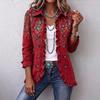 Cardigan da donna a maniche lunghe con bottoni e finiture a balze