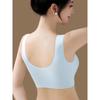 Beige Floral Lace Wireless Bra Comfortable Lift Up Anti-Sagging Bralette with Wide Straps