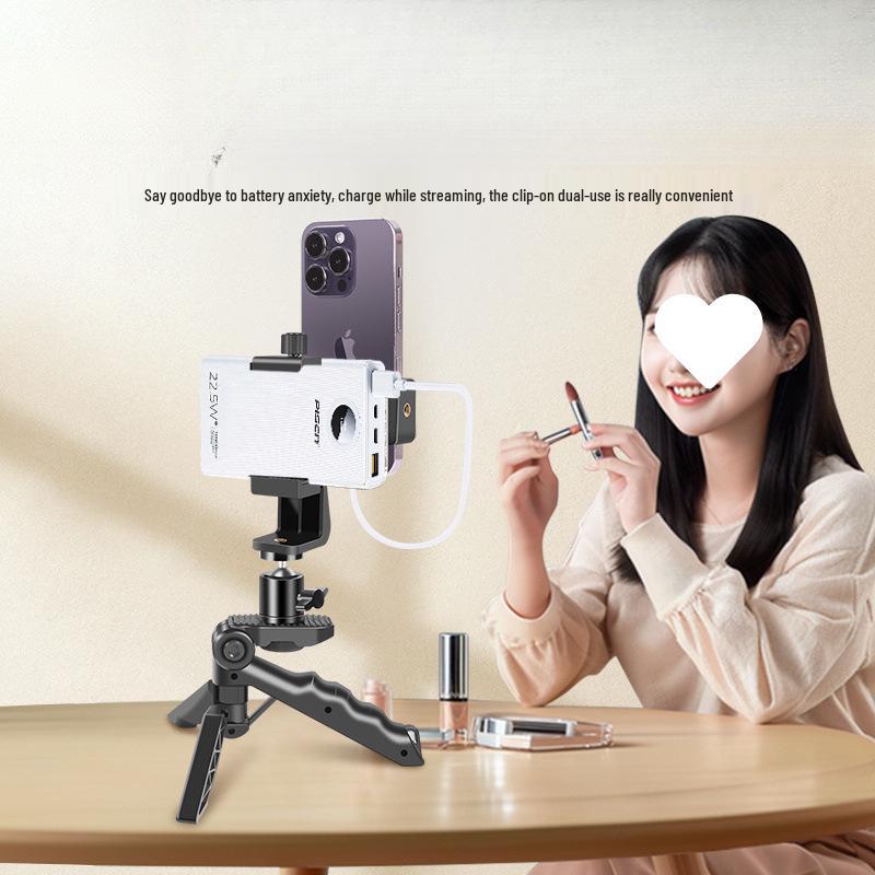 Dual Camera Mobile Teleprompter Stand with Desktop & Handheld Options for Multifunctional Shooting and Teaching