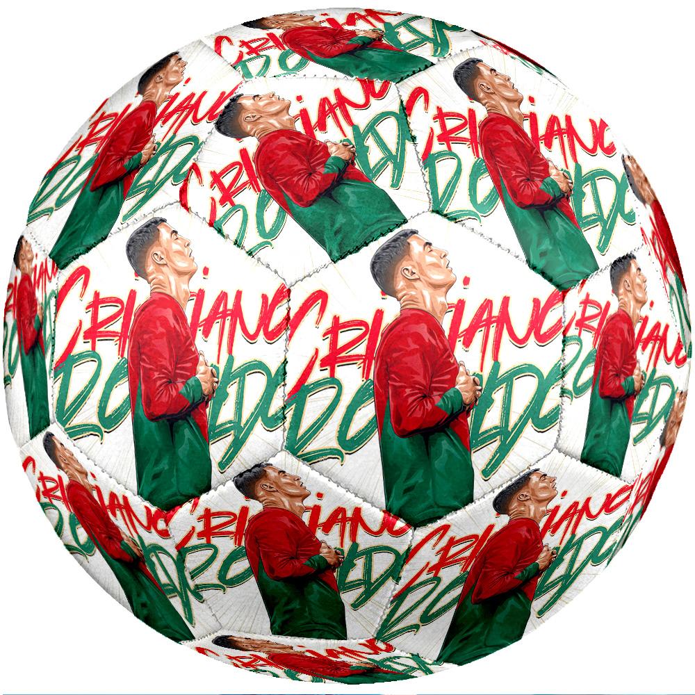 Cristiano Ronaldo Theme Soccer Ball Size 5 Soccer Ball Soft Touch Professional Training Football for Outdoor Sports