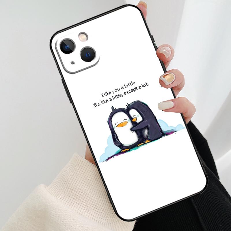 Cute Penguin Pattern Phone Case For iPhone 17 Pro Max 15 14 13 11 12 16 Pro Max Mini 15 16 Plus 16e 17 Air Cover