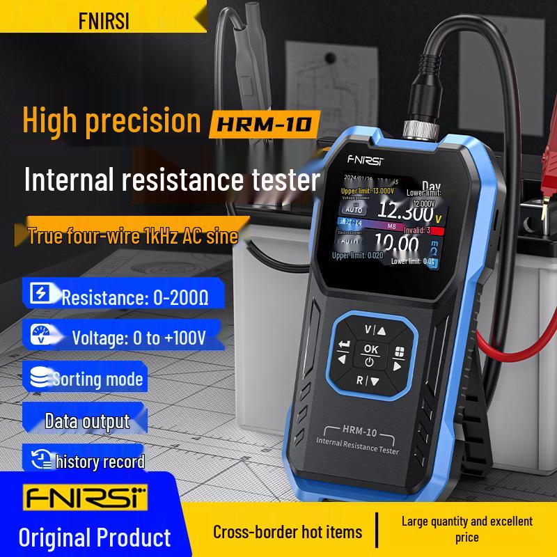 FNIRSI HRM-10 Lithium Battery Internal Resistance & Voltage Meter for 18650 Rechargeable Batteries