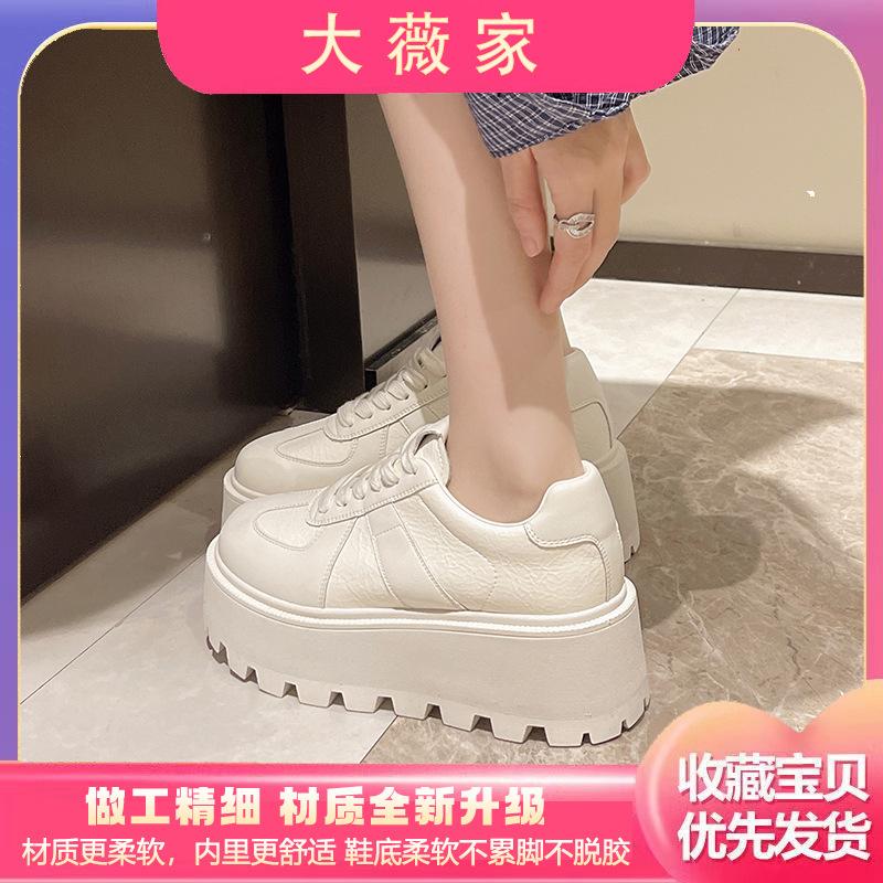 Muffin thick-soled small man increases height, little white shoes women's 2025 spring new casual versatile moral training shoes popular board shoes