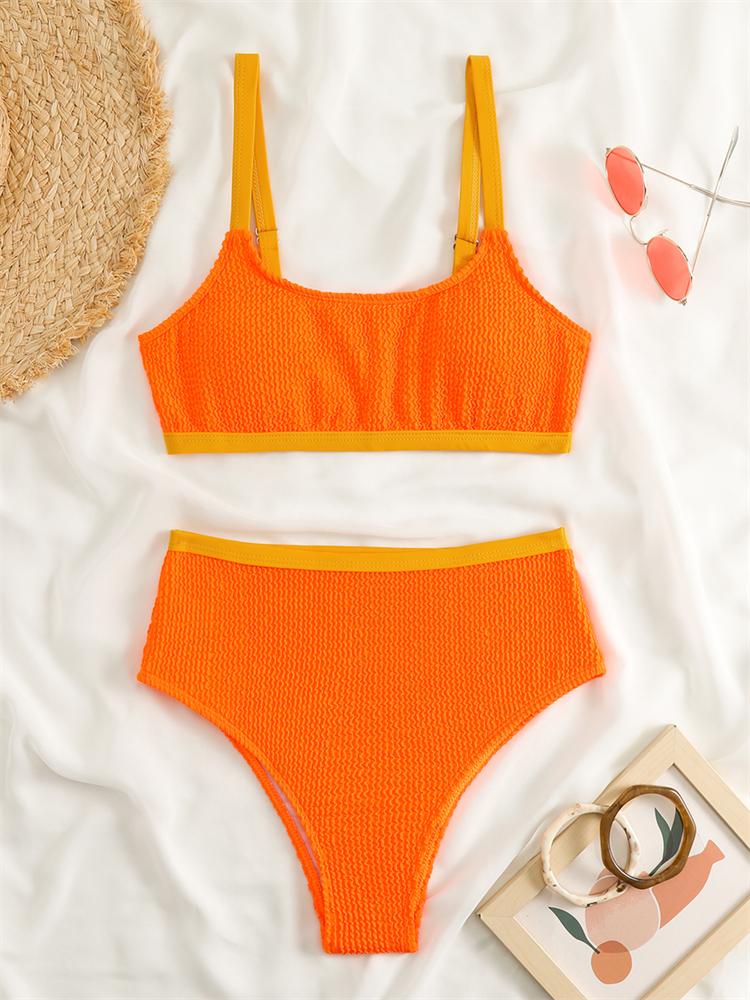 Bikini Damskie Kostium Kąpielowy Wysoki Stan 2024 Nowy Jednolity Zestaw Bikini Seksowne Stringi Strój Kąpielowy Dwuczęściowy Letni Strój Plażowy Kostium Kąpielowy Damski