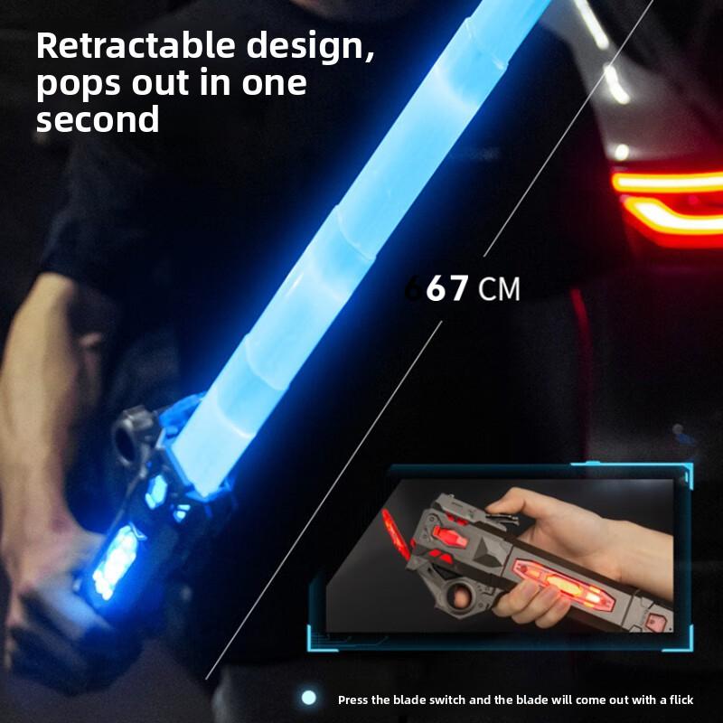 Changing Color 7 Colors Children Colorful Glowing Sword Toys 67CM Telescopic Music Laser Sword Rotating Decompression Toy Gift