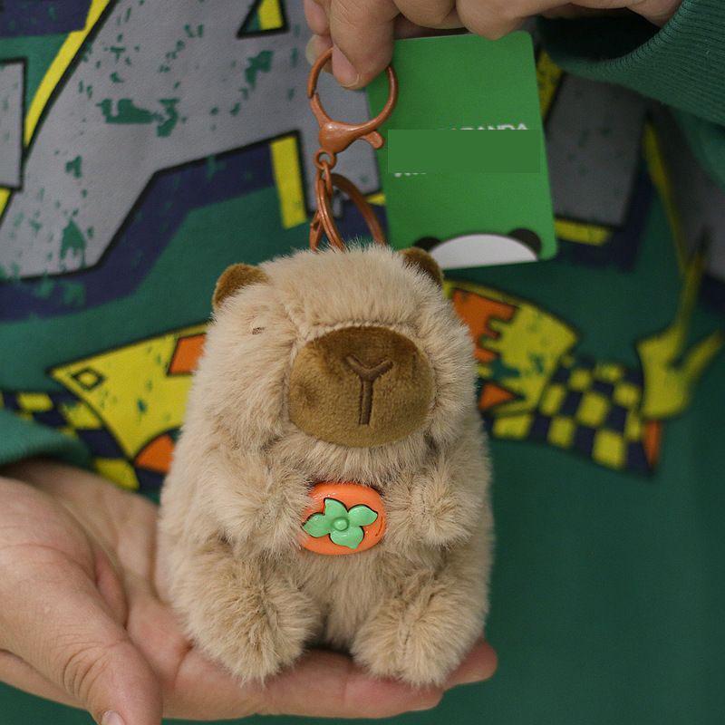 Cute Capybara Plush Keychain Soft Stuffed Animal Capybara Pendant With Sunflower Fluffy Capybara Bag Charm For Kids And Adults