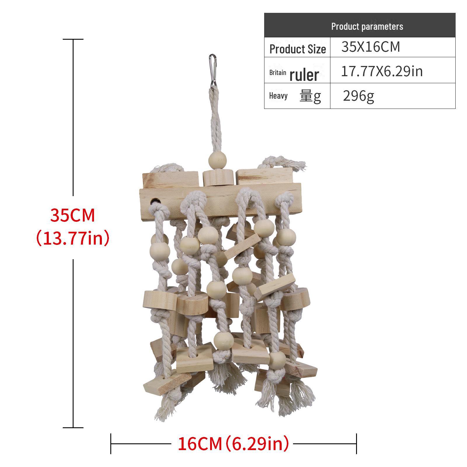

Игрушка для жевания попугая ара из натурального дерева с фруктовой тканью
