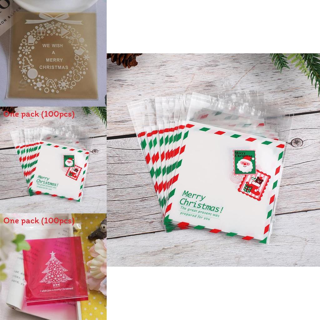 Christmas Packaging Gift Bags With Selfadhesive Closure For Holiday Cookies And Candies