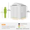 6 X 5ft Garden Shed, Plastic Shed with Floor, Window, Lockable Doors and Vents, Wood Effect Resin Tool Shed for Outdoor Patio, Light Grey