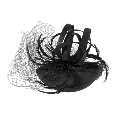 Women Girls Ladies Feather Fascinator Mesh Hairdressing Bridal Hair Clip Wedding Party Accessory