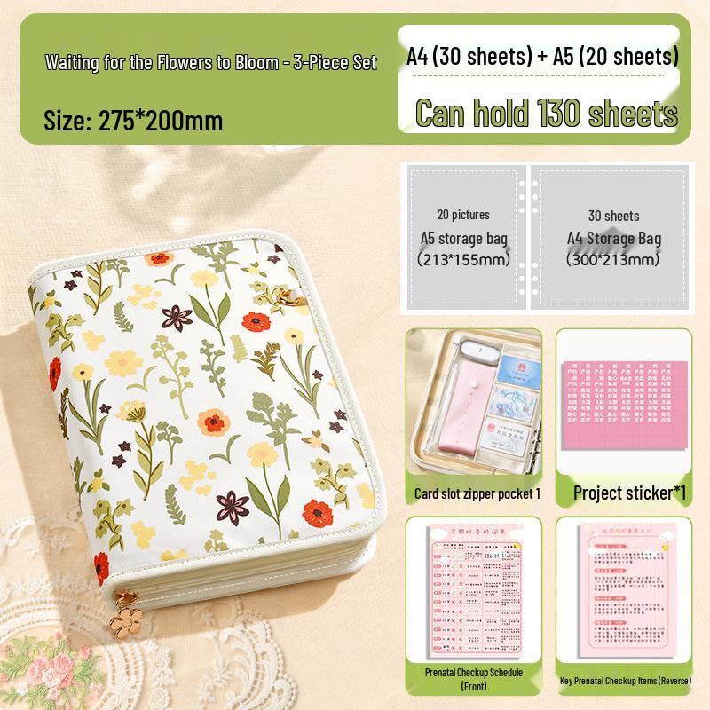 Prenatal Checkup Foldable Portable Storage Binder – A4 Pregnancy Collection Album for Expecting Mothers.