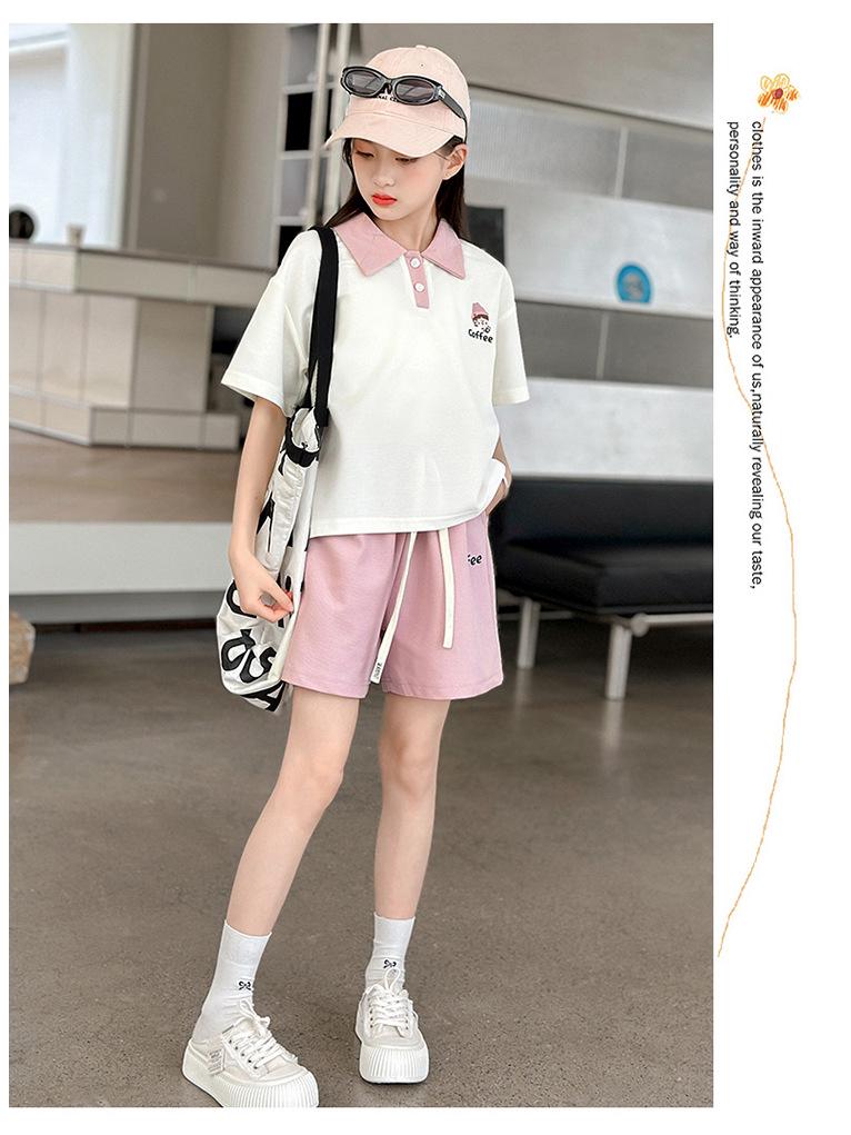 Girls' Academy Style Polo & Shorts Two-Piece Set