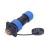 Waterproof Plug Socket Square Aviation Power Connector Butt Terminal Adapter AC 380V SP207 Pin